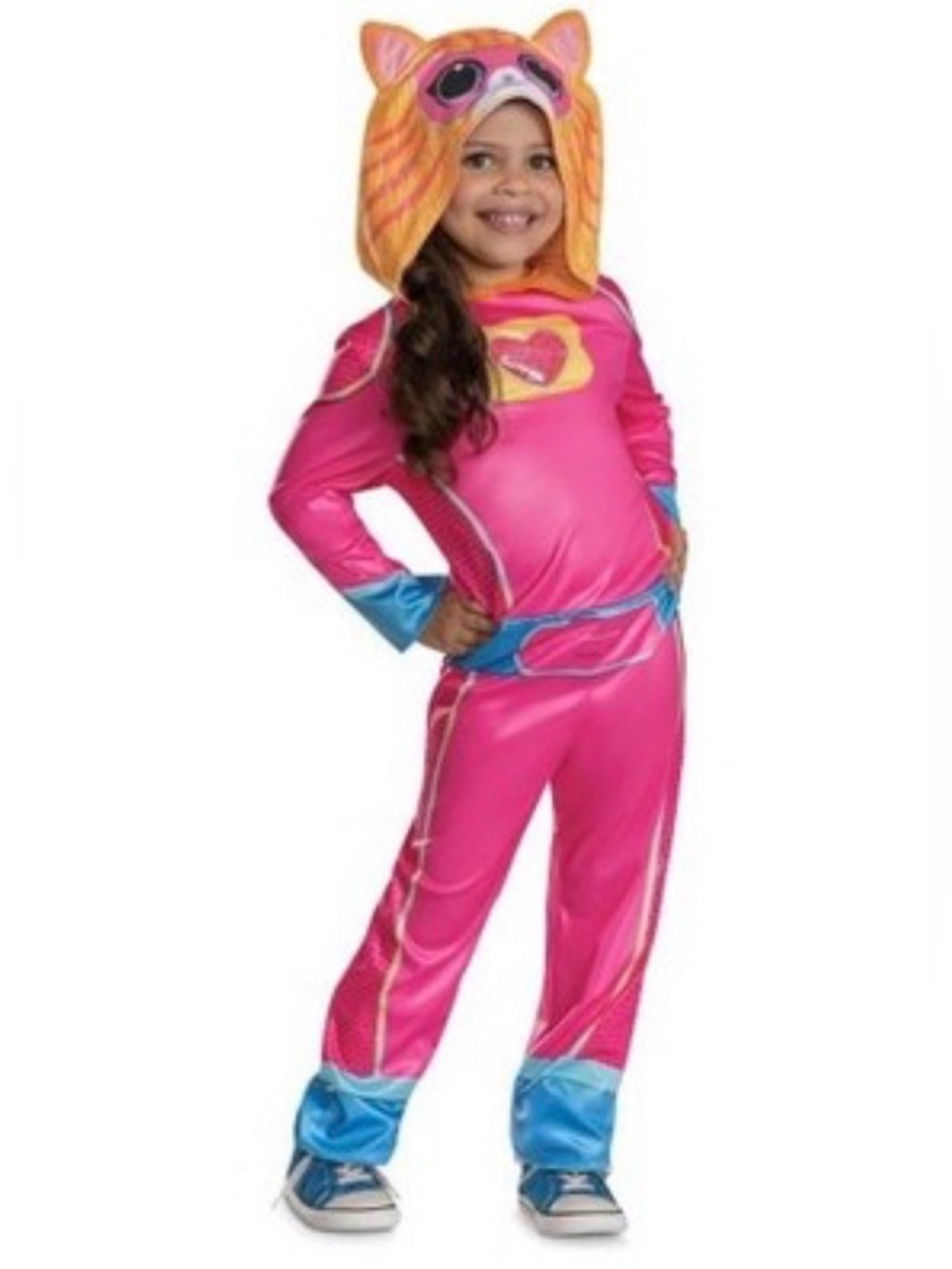 Disney SuperKitties Ginny Halloween Costume Pink Hooded Jumpsuit Toddler 3T 4T
